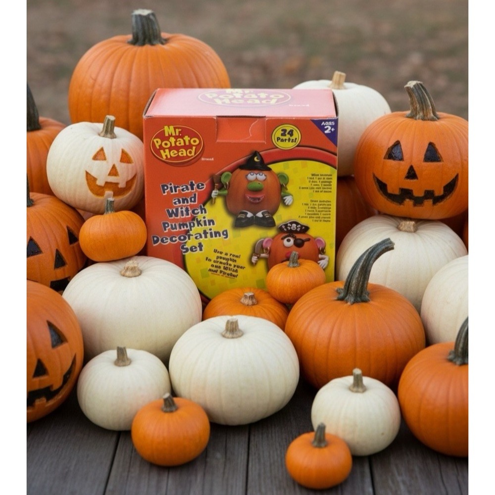 Mr Potato Head Brand Pirate & Witch Pumpkin Decorating Set Halloween 24 Pc Boxed